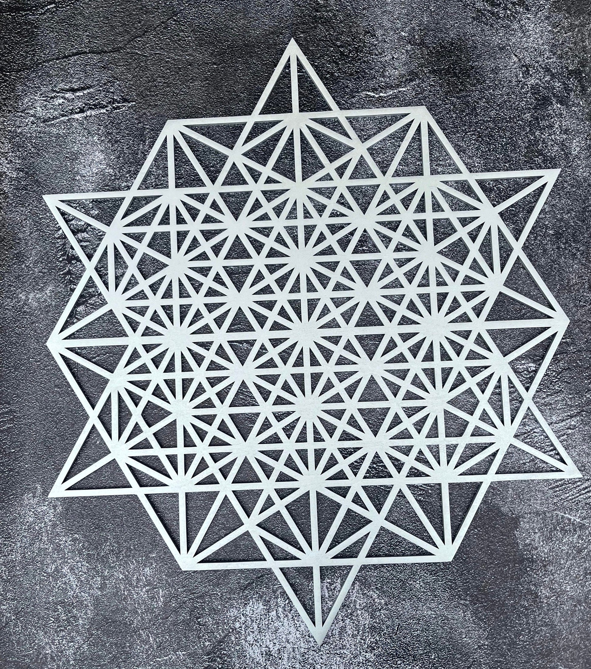 64 tetrahedron wall art, grid of life wood decor, tetrahedron, sacred geometry art, yoga studio decor, geometric wood art, wooden large art