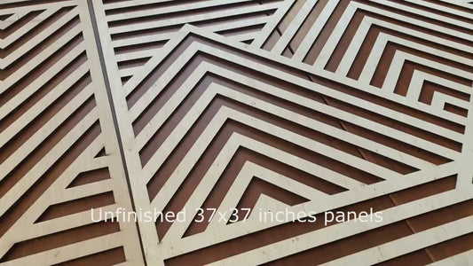 Mountain panel set, Geometric wall art, Wooden wall decor, Mountains decorations, Set of 2 panels