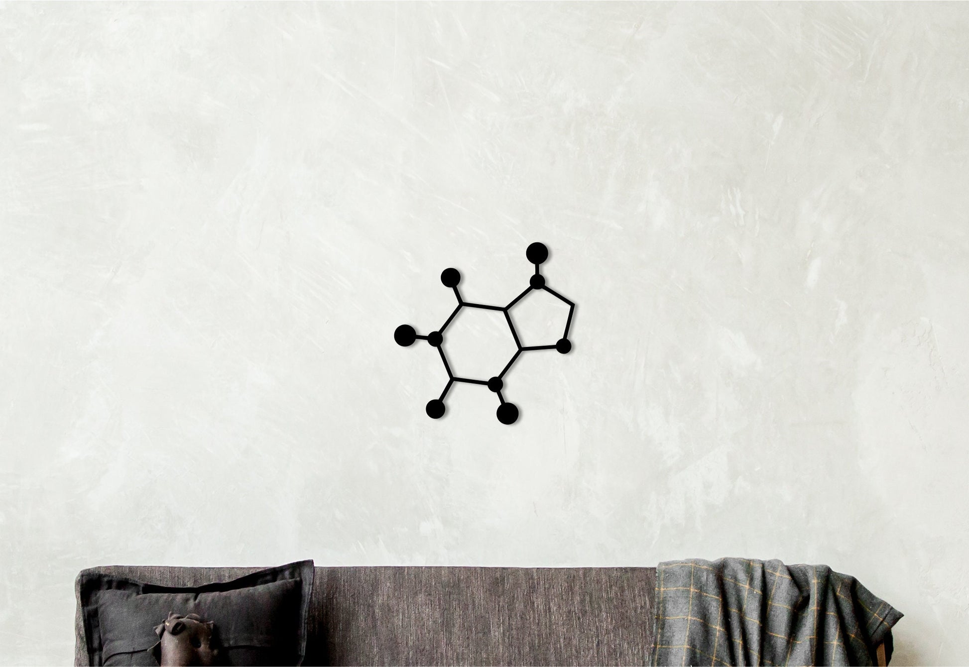 Caffeine molecule wall art, Wooden decor, Coffee art ideas, Coffee lover gift