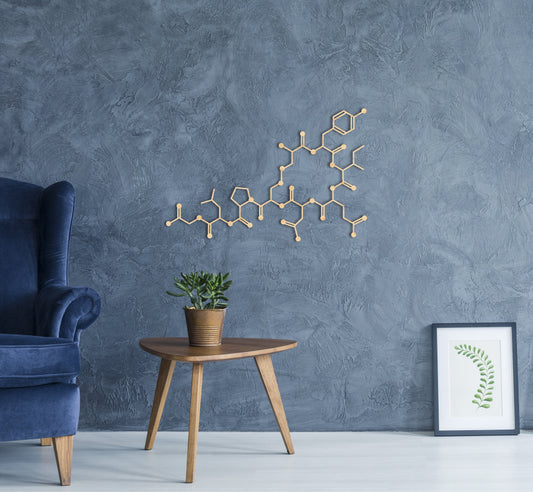 Oxytocin molecule - Love hormone,Chemical wall decor,Wood art,Molecular formula