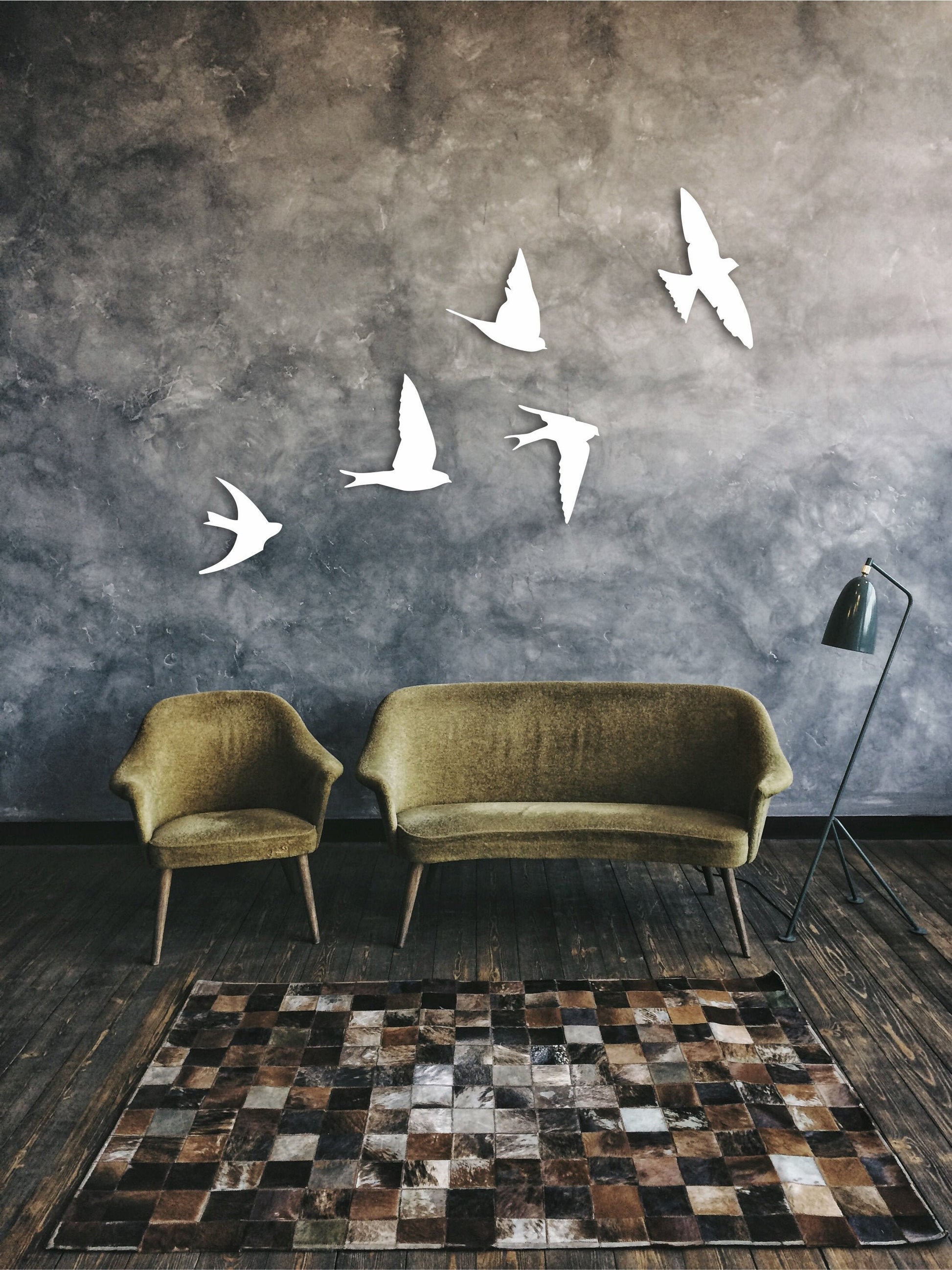Birds Wood wall art,Wooden decor,Flock of 5 birds,Housewarming gift,Nursery wall decor,Farmhouse wall decor,Baby shower gift,Modern art