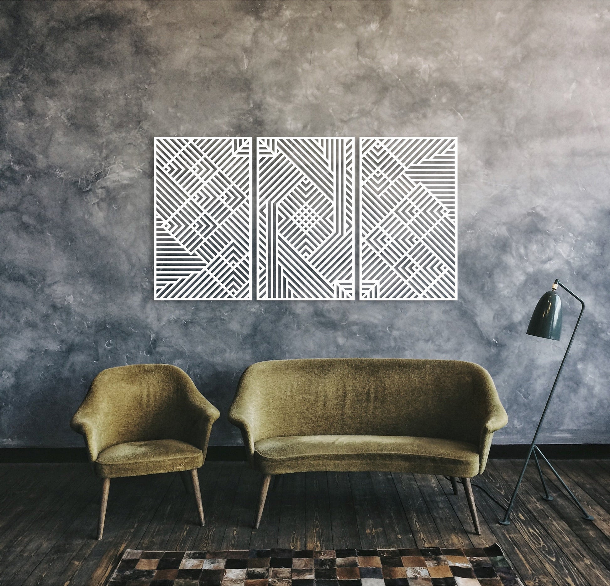 Panels wall decor, Wooden wall art,Moroccan decor,Geometric wall art,Modern wall art,3 panels set