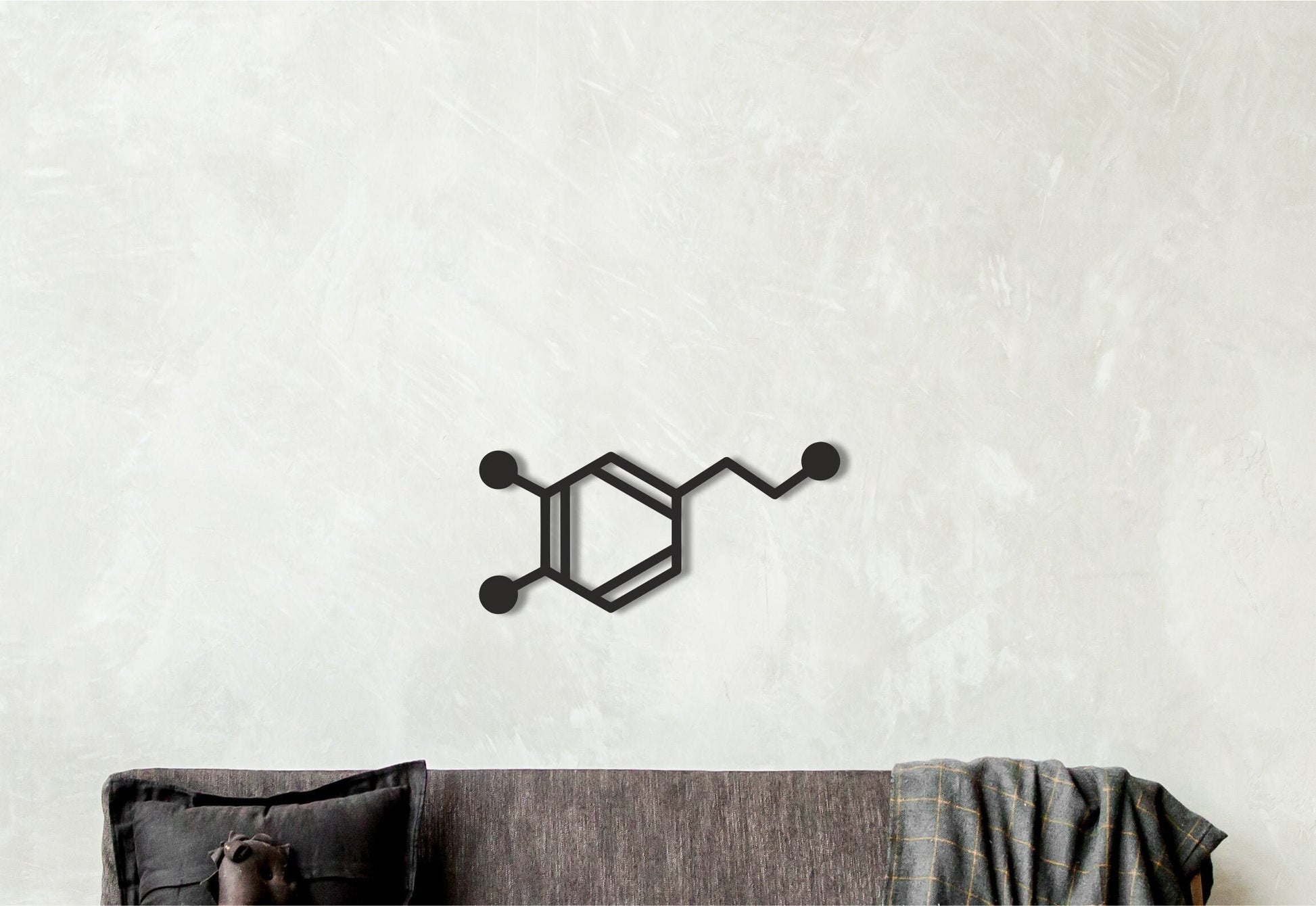 Dopamine molecule, Chemical wall decor, Wood wall art,Molecular formula, Happiness hormone