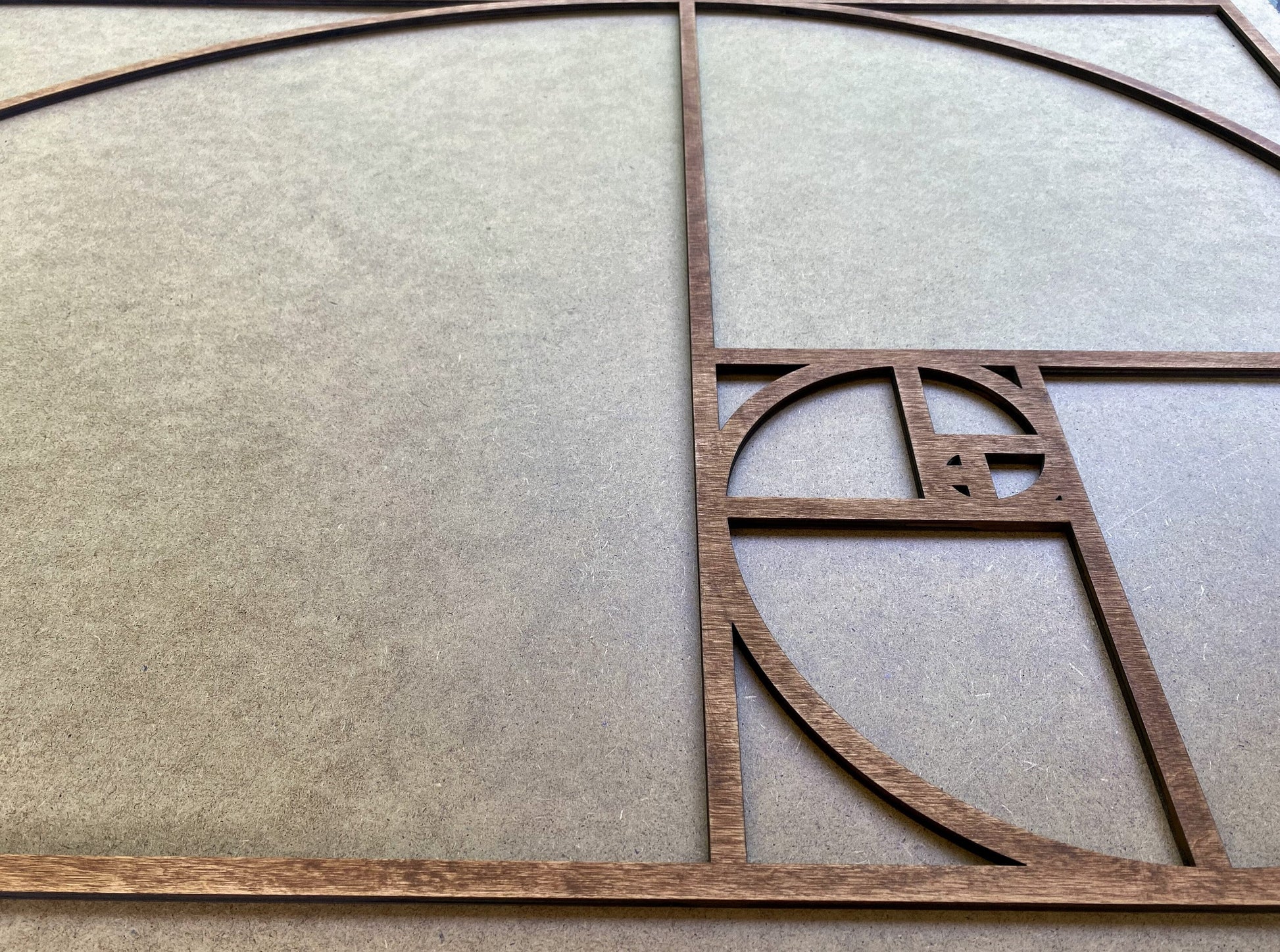 Golden Ratio wall art,Fibonacci Spiral Decor,Wooden wall art