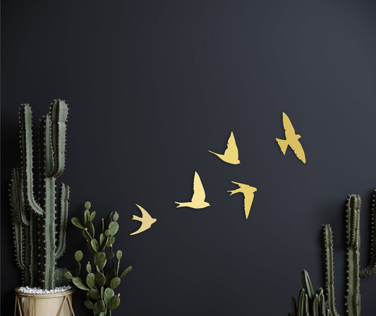 Birds Wood wall art,Wooden decor,Flock of 5 birds,Housewarming gift,Nursery wall decor,Farmhouse wall decor,Baby shower gift,Modern art