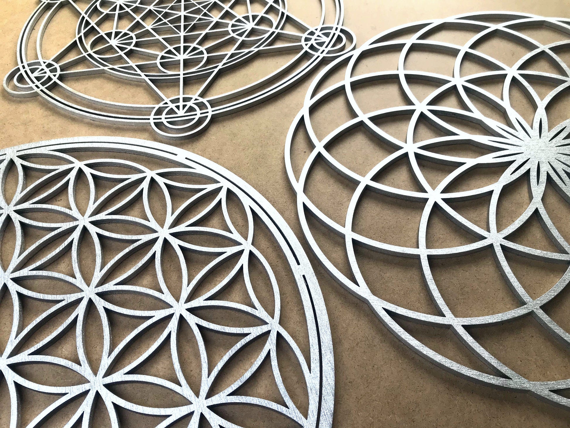 Sacred geometry wall art, metatron cube, flower of life, torus wall art, set of 3, energy healing