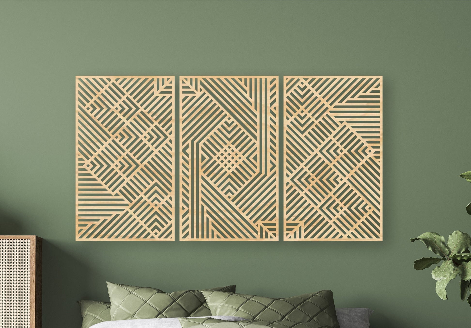 Panels wall decor, Wooden wall art,Moroccan decor,Geometric wall art,Modern wall art,3 panels set