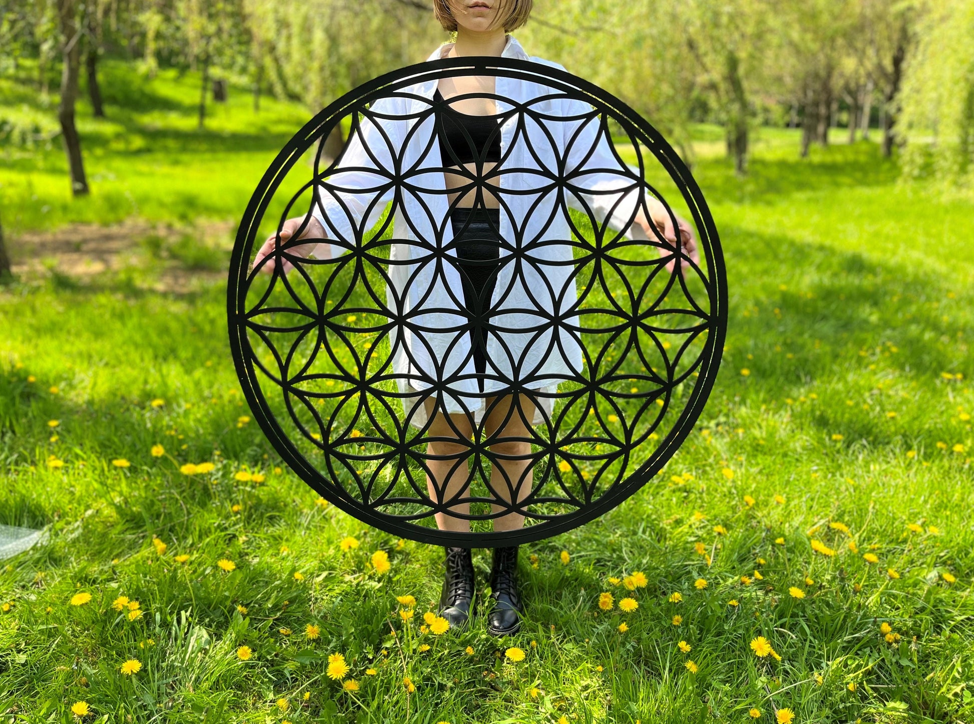 Flower of life wall art, wooden wall decor, sacred geometry wall art, spiritual artwork, housewarming gift