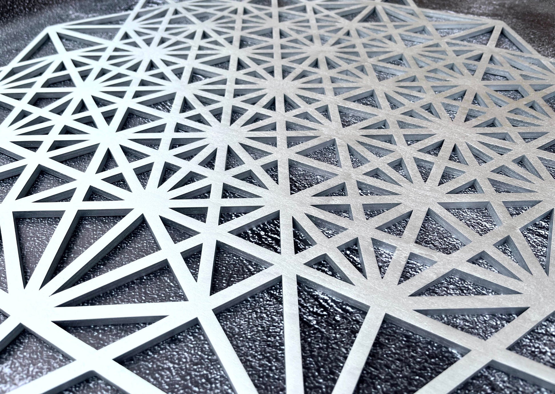 64 tetrahedron wall art, grid of life wood decor, tetrahedron, sacred geometry art, yoga studio decor, geometric wood art, wooden large art