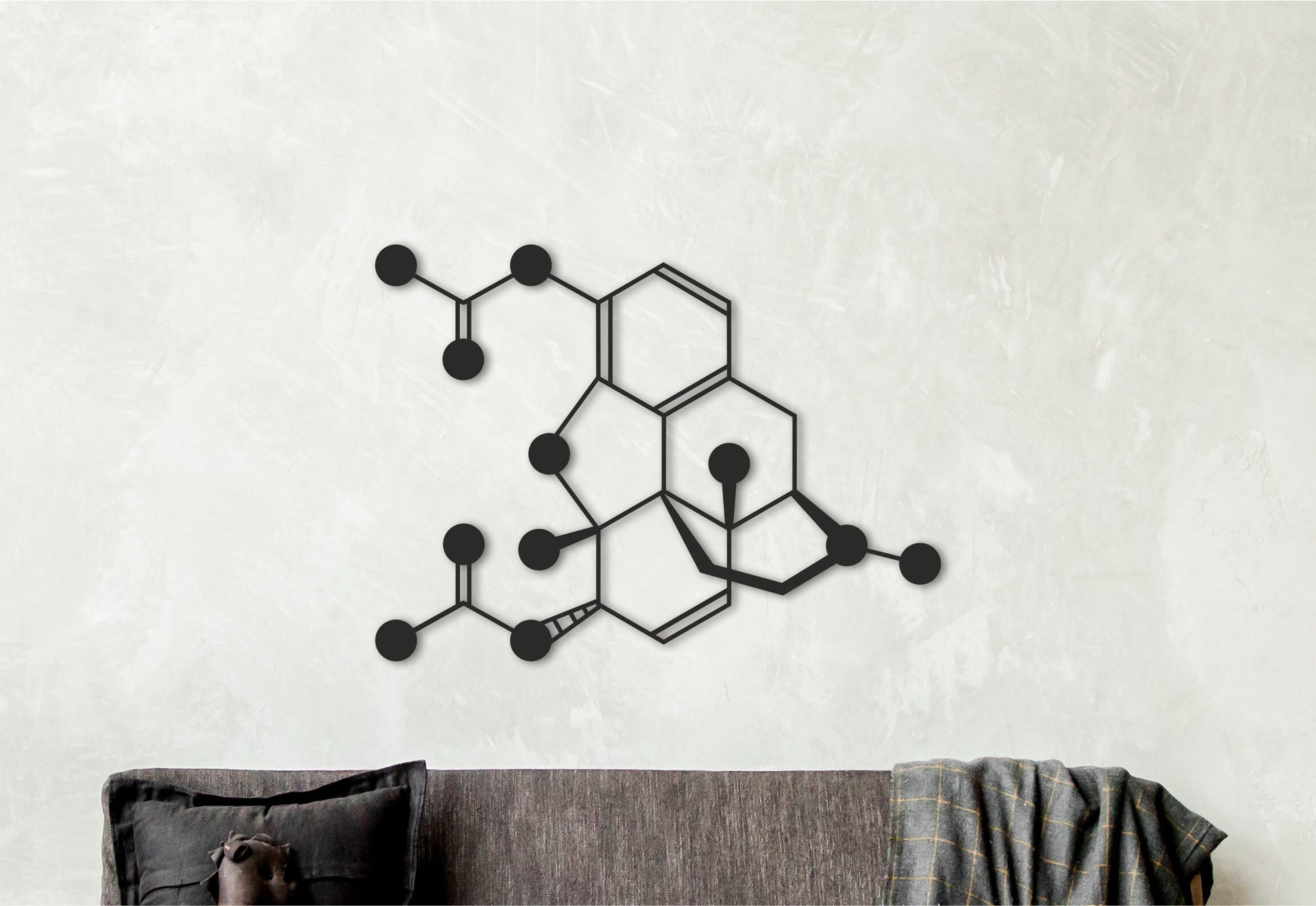 Heroin molecular structure, Chemistry wall art, Wooden decor, Criminologist gift, Therapist's office decoration