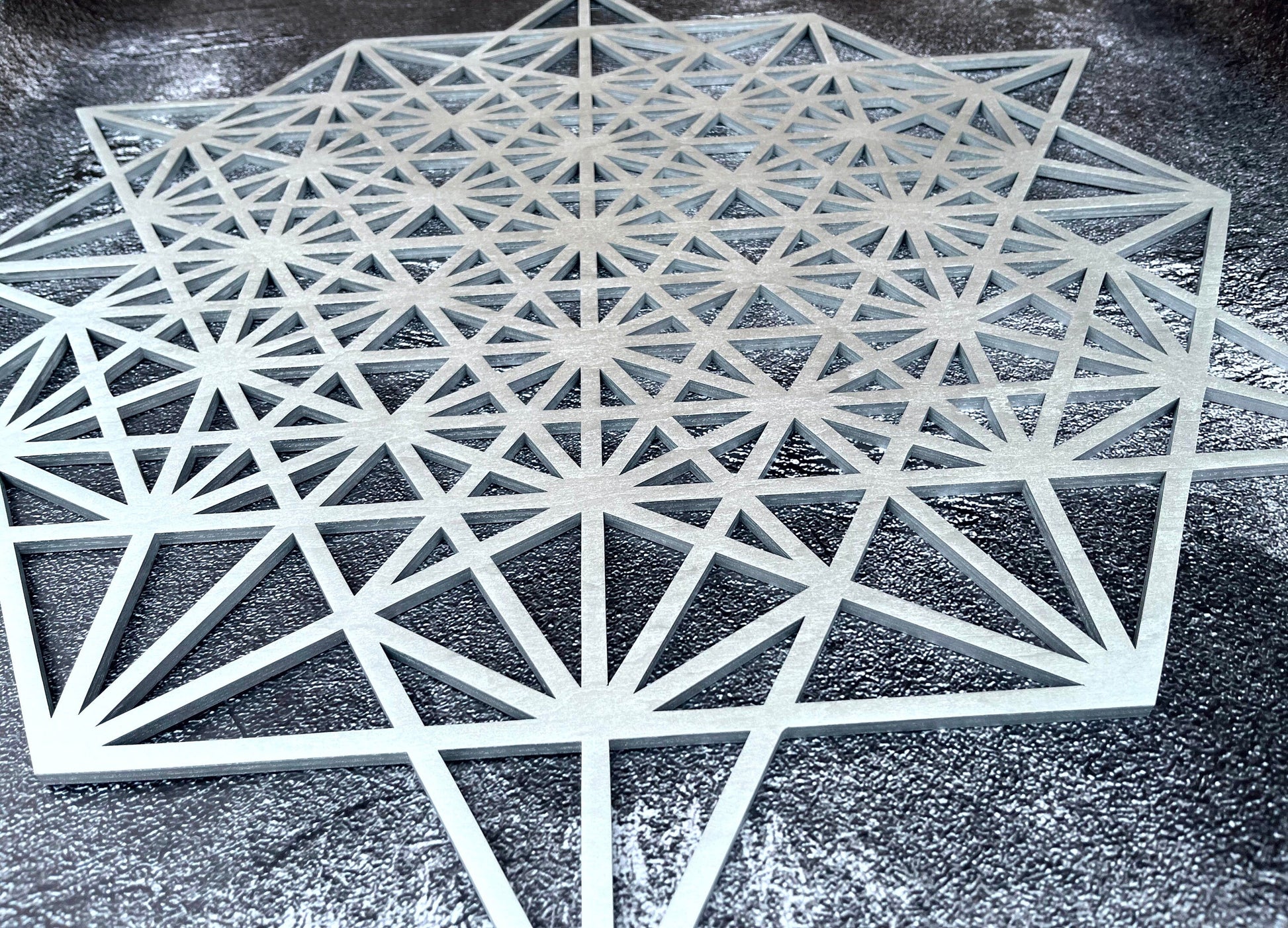 64 tetrahedron wall art, grid of life wood decor, tetrahedron, sacred geometry art, yoga studio decor, geometric wood art, wooden large art
