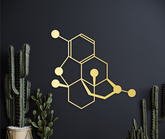 Desomorphine wall art, Chemical wall decor, Therapist office decor, Molecular structure, Wooden decor