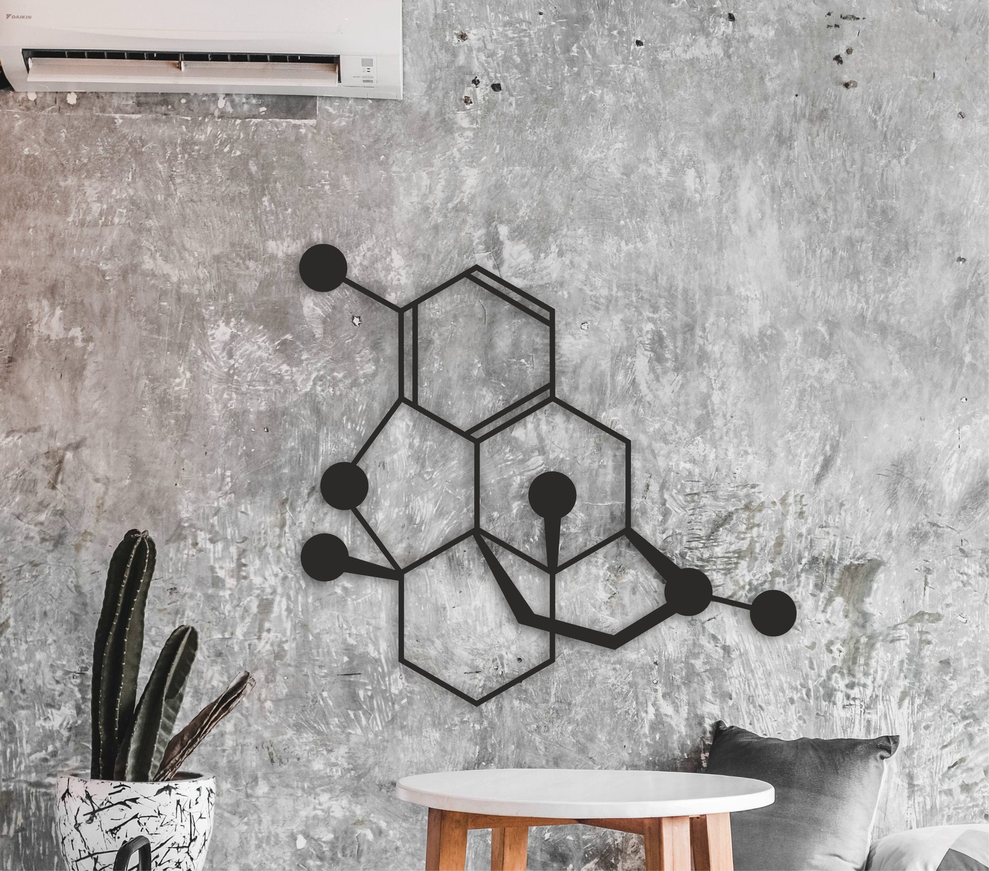 Desomorphine wall art, Chemical wall decor, Therapist office decor, Molecular structure, Wooden decor
