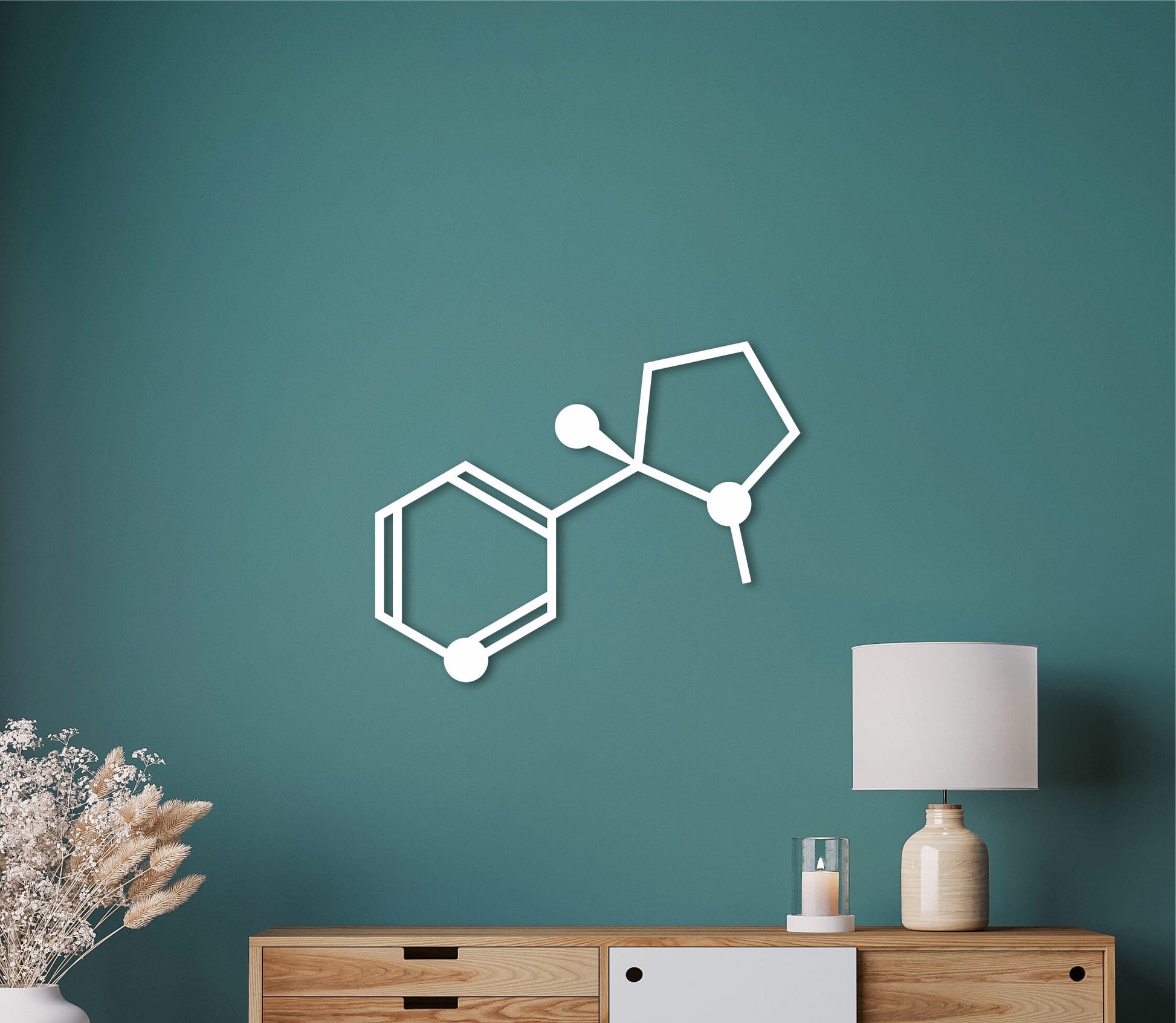 Nicotine wall art, molecule wood decor, cigarette art, chemistry decoration, biology room decor, chemistry wall art, biology wood wall decor