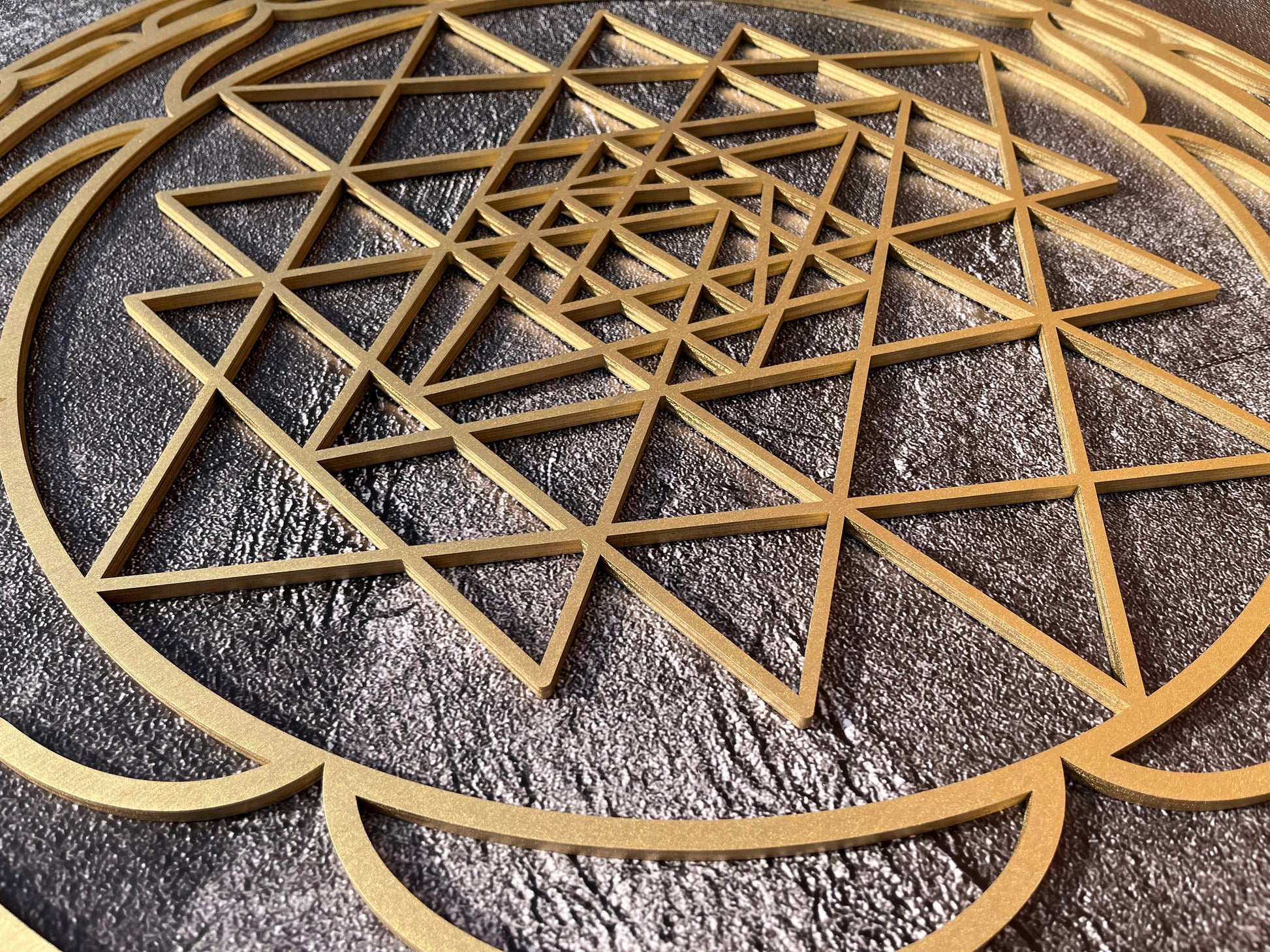 Sri Yantra wall art, gold wall art large, sacred geometry art, yoga studio decor, spiritual decorations