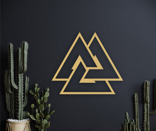 Valknut decor, viking decorations, viking art symbols, norse decor, norse runes art, nordic wall art, viking wall decor, geometric wood art