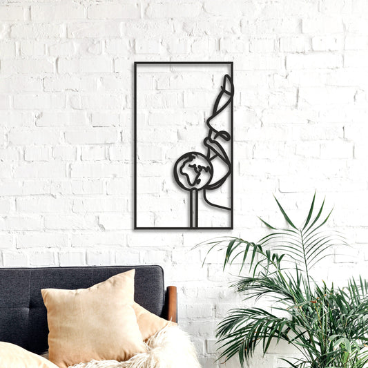Sensual bedroom art, lips wall decor, female line art, large wooden wall art, over the bed wood wall decor, modern art, woman line decor
