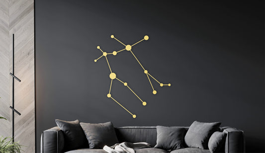 Gemini wood wall art, gemini constellation, gemini zodiac sign, gemini gifts, astrology wall art, celestial decor