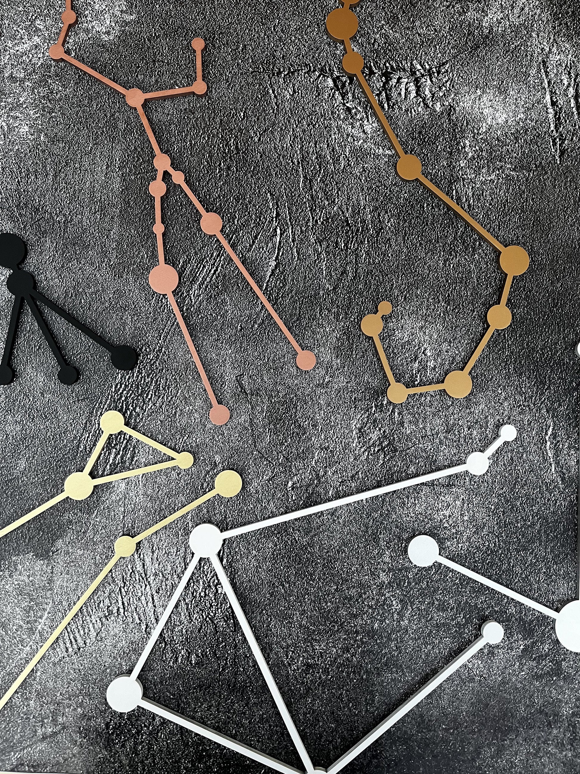 Aries wood wall art, aries decor, astronomy decor, constellation wood art, astrology decor, aries zodiac sign, galaxy decor