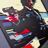 Noir Action Portrait Layered Wood Wall Art