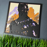 Masked Warrior Layered Wood Wall Art