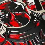 Red Masked Action Portrait Layered Wood Wall Art