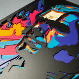 Dark Fantasy Warrior Layered Wood Wall Art