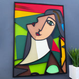 "Modern Muse" – Layered Wooden Wall Art Inspired by Picasso