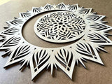 Lunar eclipse, sun moon wall art, circular art, mandala wall hanging, wall decor over the bed, moon and sun art, eclipse wooden wall art