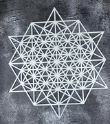 64 tetrahedron wall art, grid of life wood decor, tetrahedron, sacred geometry art, yoga studio decor, geometric wood art, wooden large art