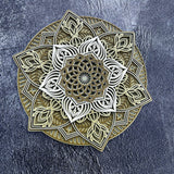 3D layered mandala wall art, lotus wall decor, mandala wall hanging, wooden mandala, therapy office decor, father's day gift