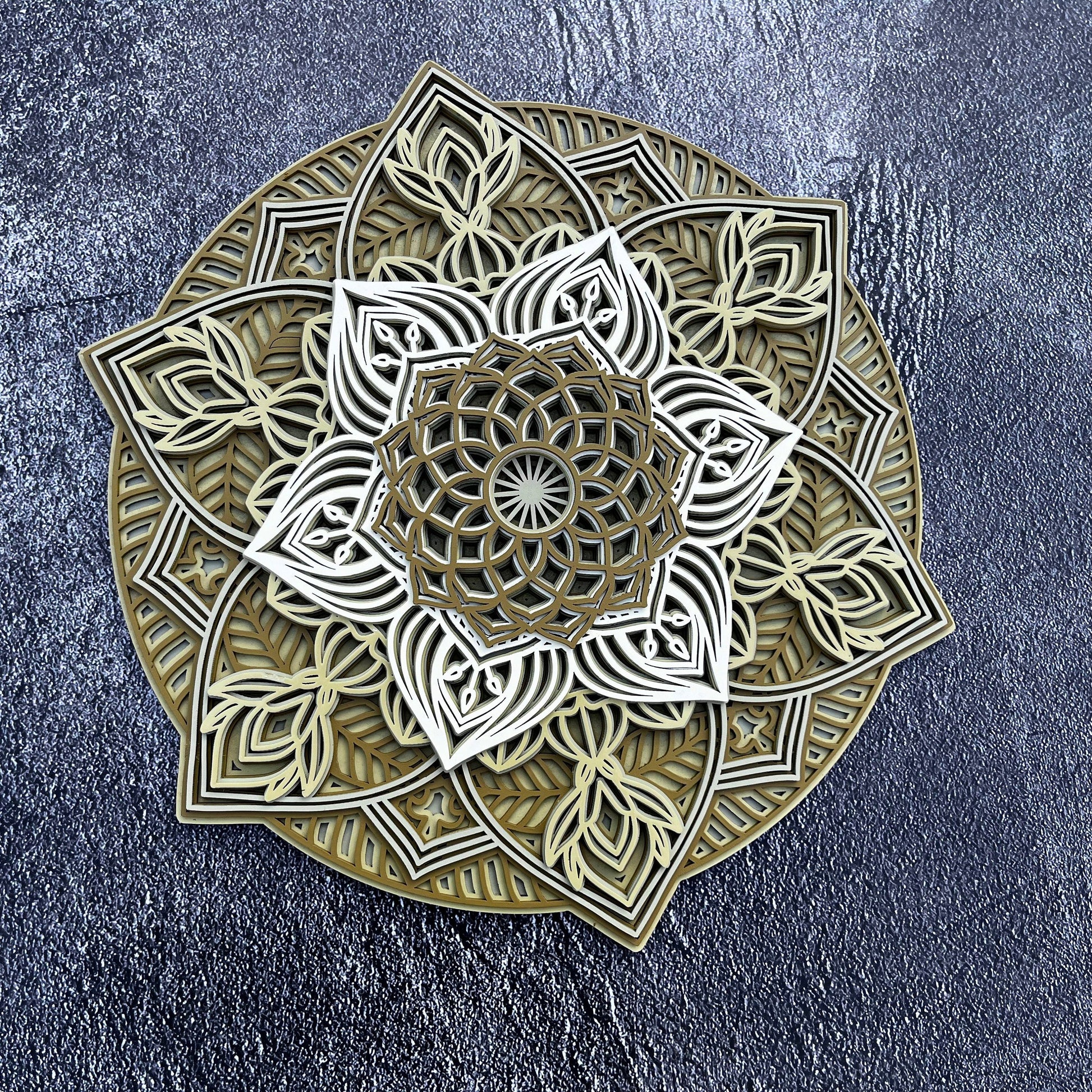 Multilayer mandala flower, wooden mandala, flower of life wall decor, nature wall art, 3d wall art, 3d ornament, mothers day gift