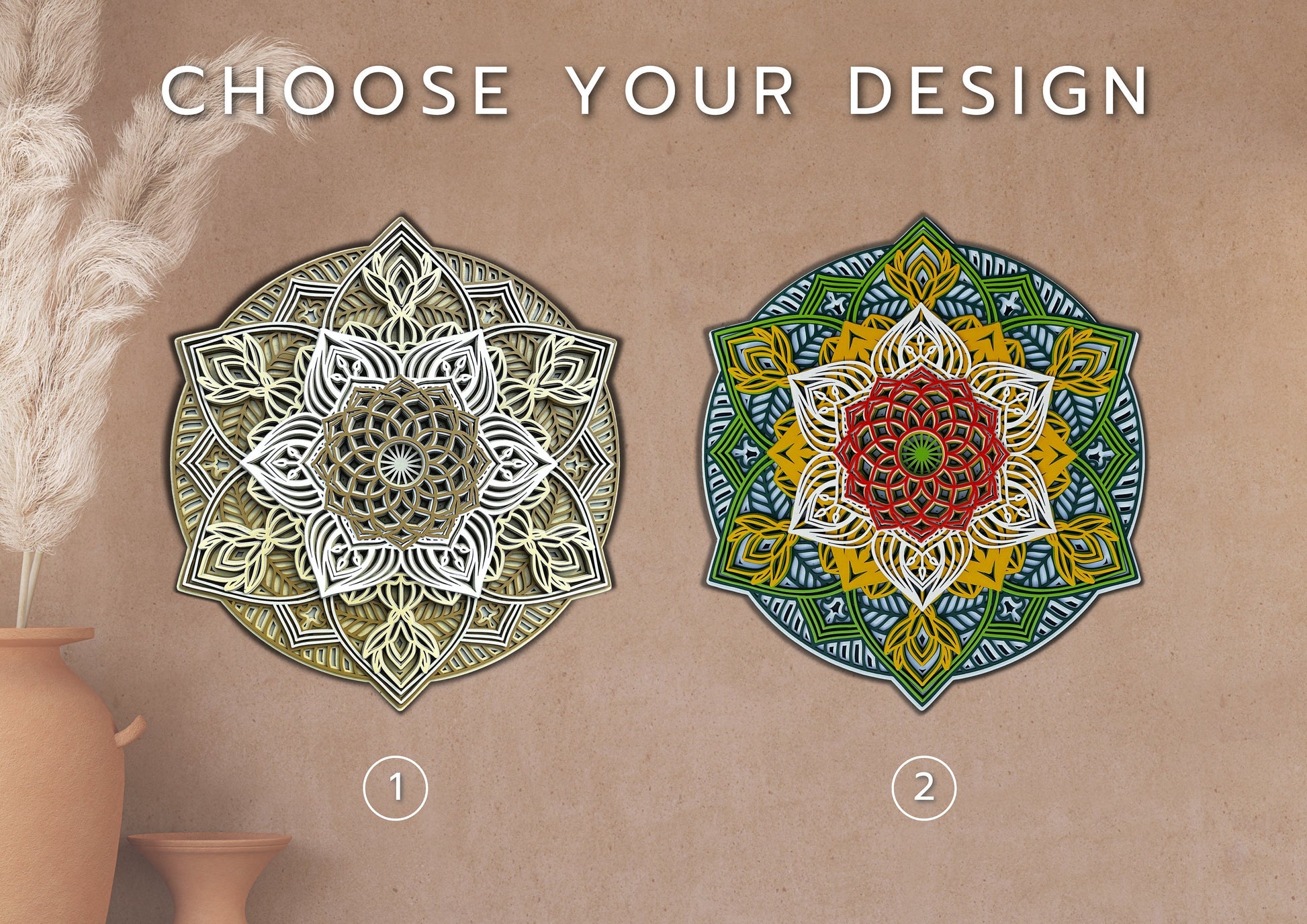 3D layered mandala wall art, lotus wall decor, mandala wall hanging, wooden mandala, therapy office decor, father's day gift