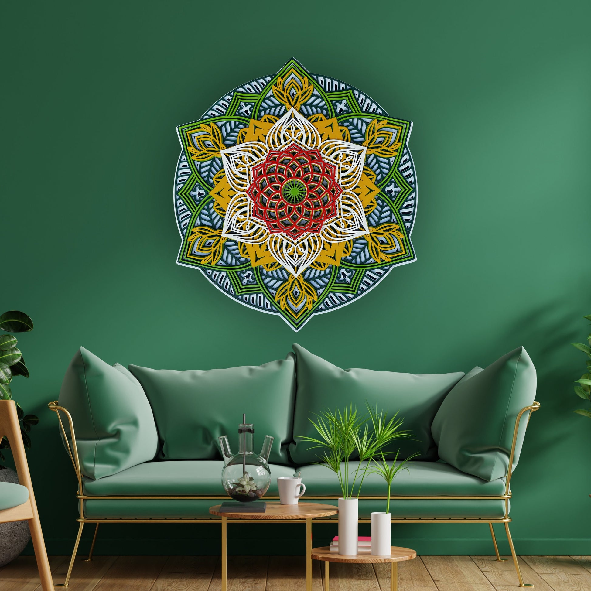 Multilayer mandala flower, wooden mandala, flower of life wall decor, nature wall art, 3d wall art, 3d ornament, mothers day gift