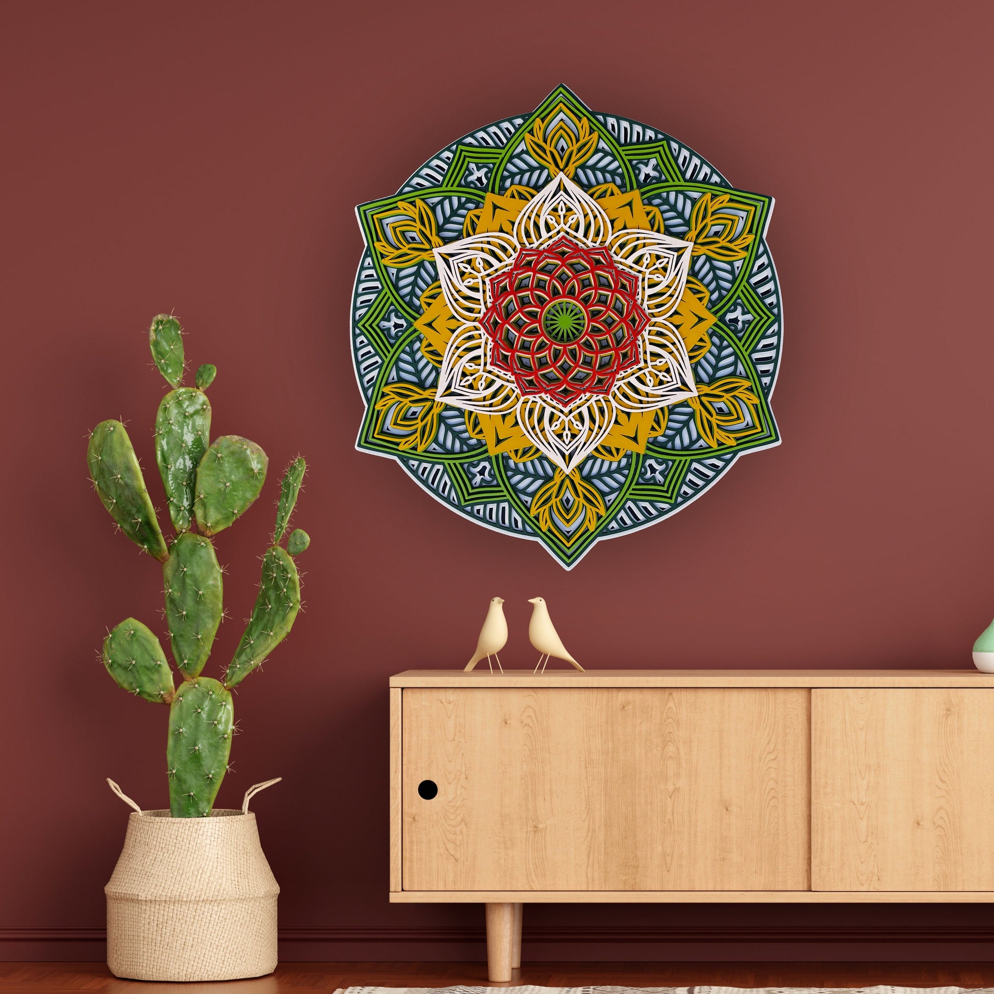 Multilayer mandala flower, wooden mandala, flower of life wall decor, nature wall art, 3d wall art, 3d ornament, mothers day gift