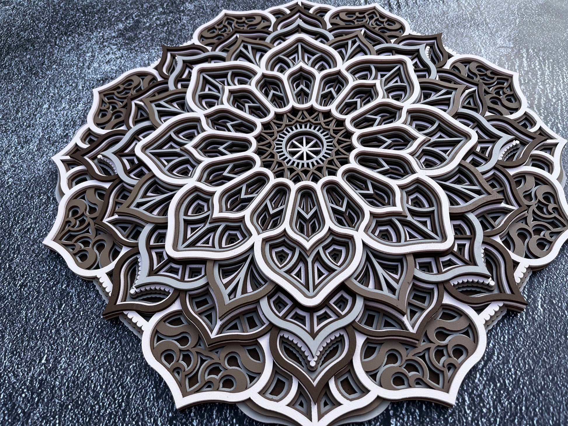 Lotus mandala wall art, multilayer mandala wall decor, 3D flower of life wall art, mandala wall hanging, entryway decor, spa decor