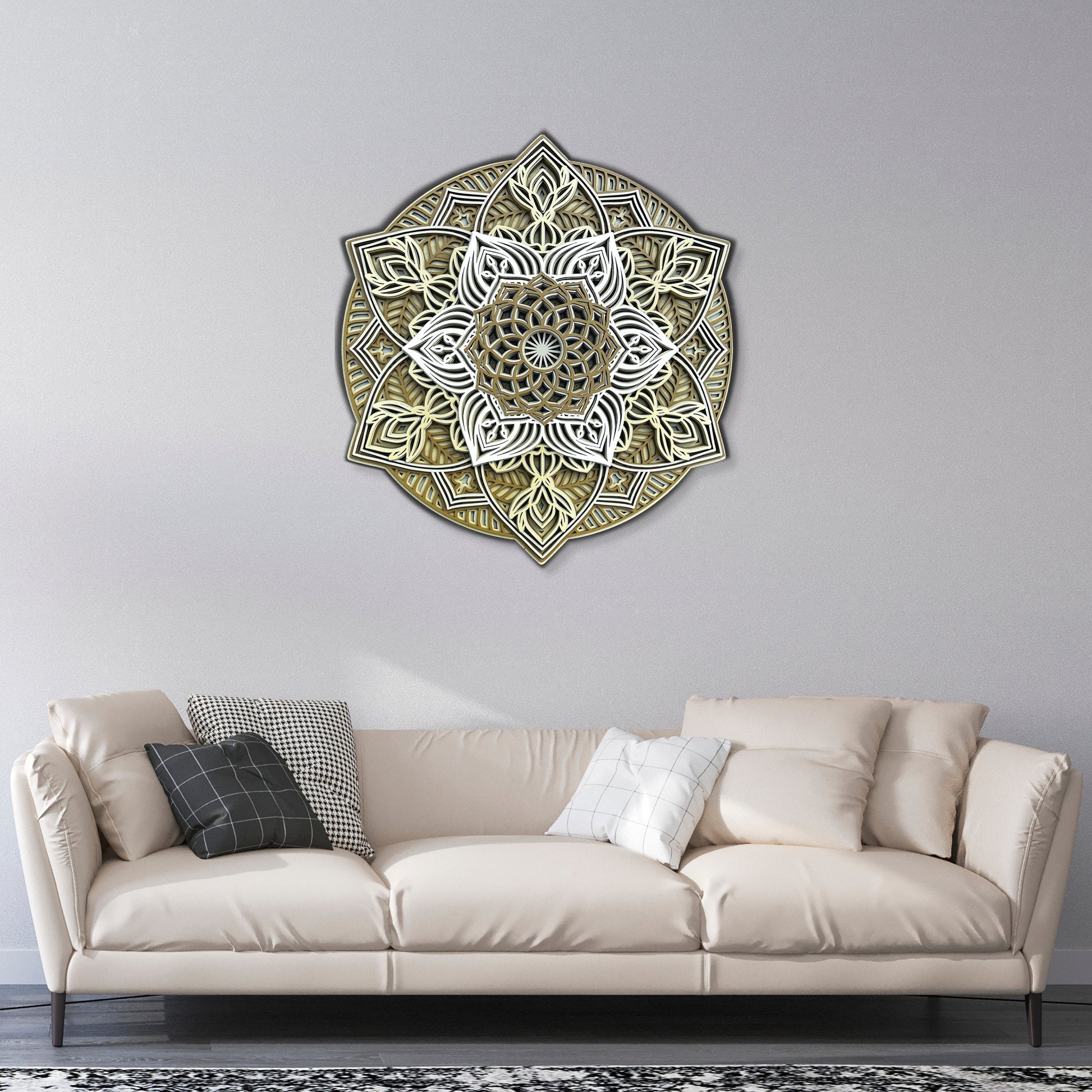 3D layered mandala wall art, lotus wall decor, mandala wall hanging, wooden mandala, therapy office decor, father's day gift