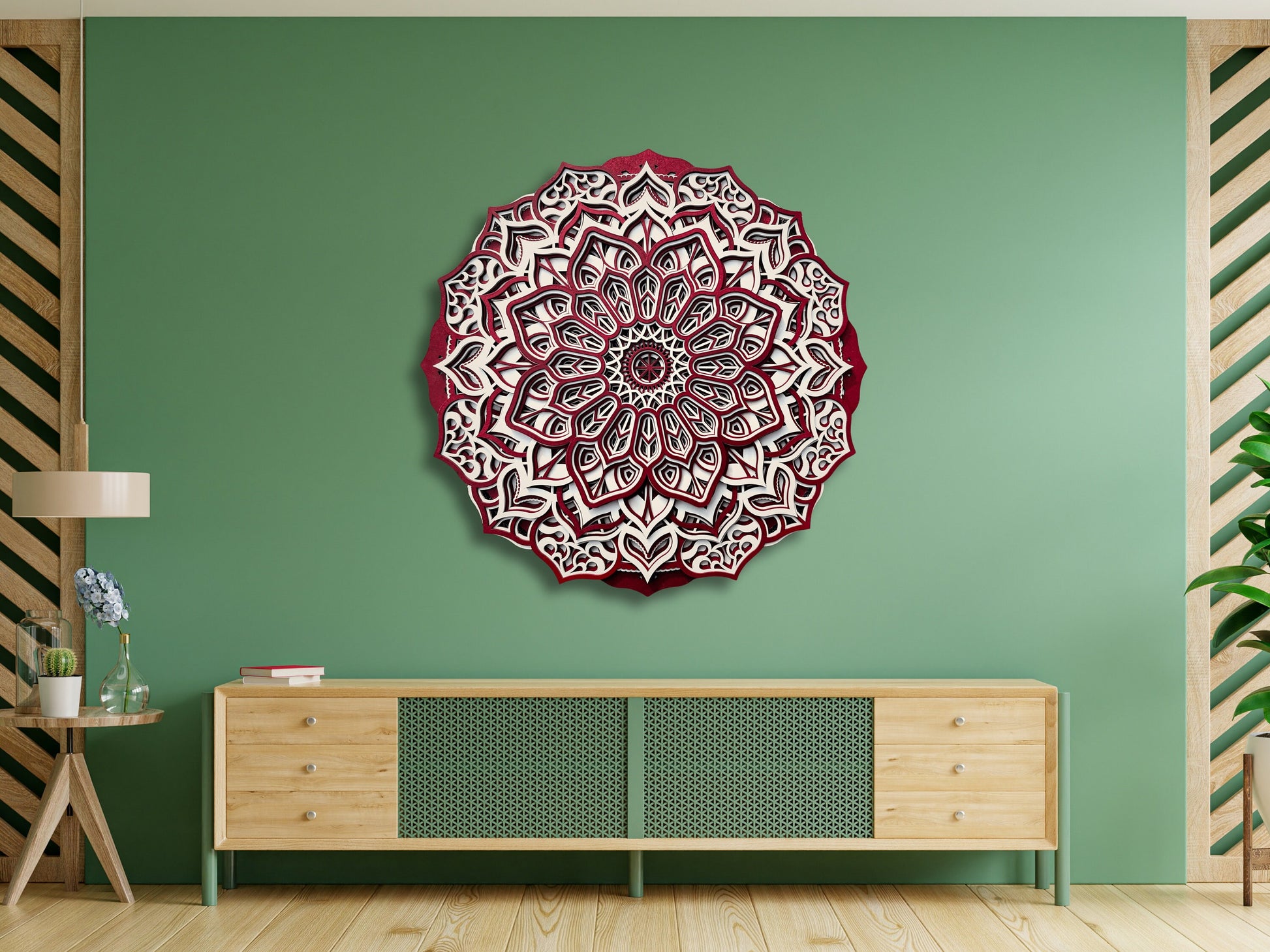 Multilayer wooden mandala wall art, 3d lotus ornament, original mandala, therapy office decor, spa decor, spiritual gifts