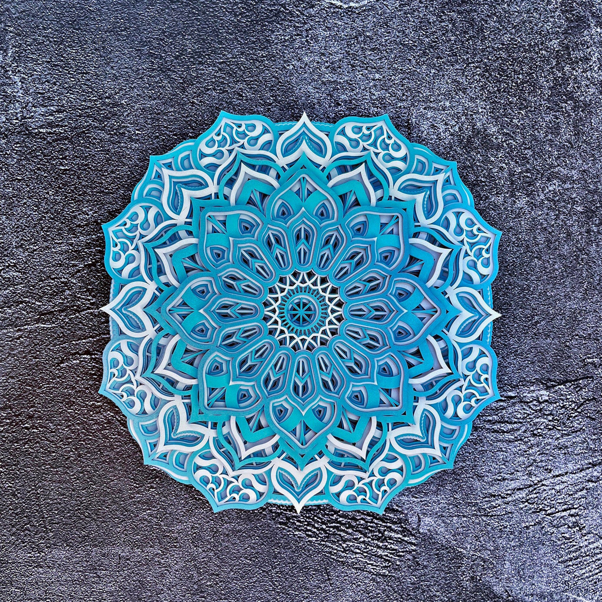 Colorful mandala wall art, layered flower mandala art, wooden mandala, relaxing wall art, 3d wall art, over the bed decor, yoga gifts