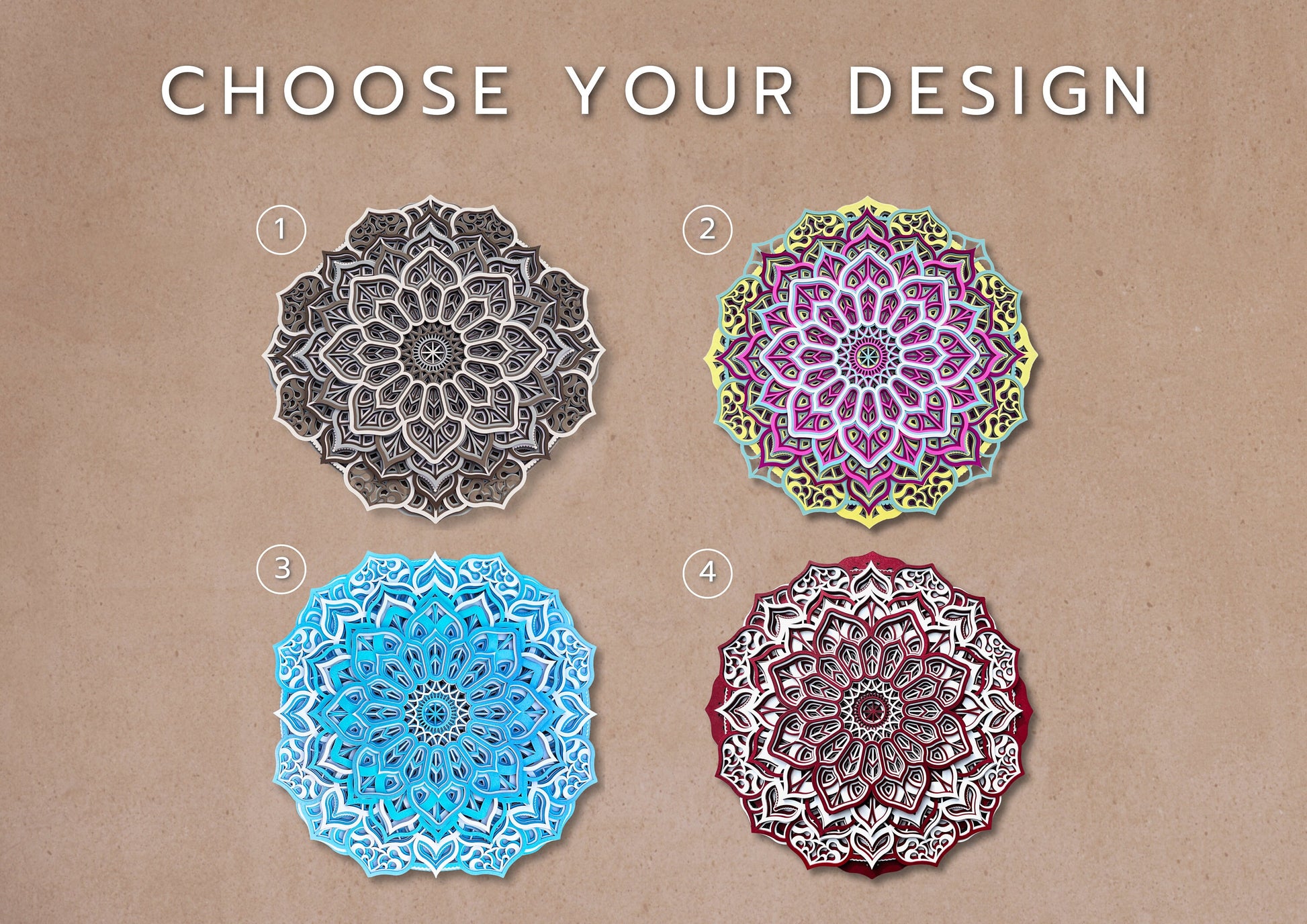 Colorful mandala wall art, layered flower mandala art, wooden mandala, relaxing wall art, 3d wall art, over the bed decor, yoga gifts