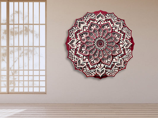 Multilayer wooden mandala wall art, 3d lotus ornament, original mandala, therapy office decor, spa decor, spiritual gifts