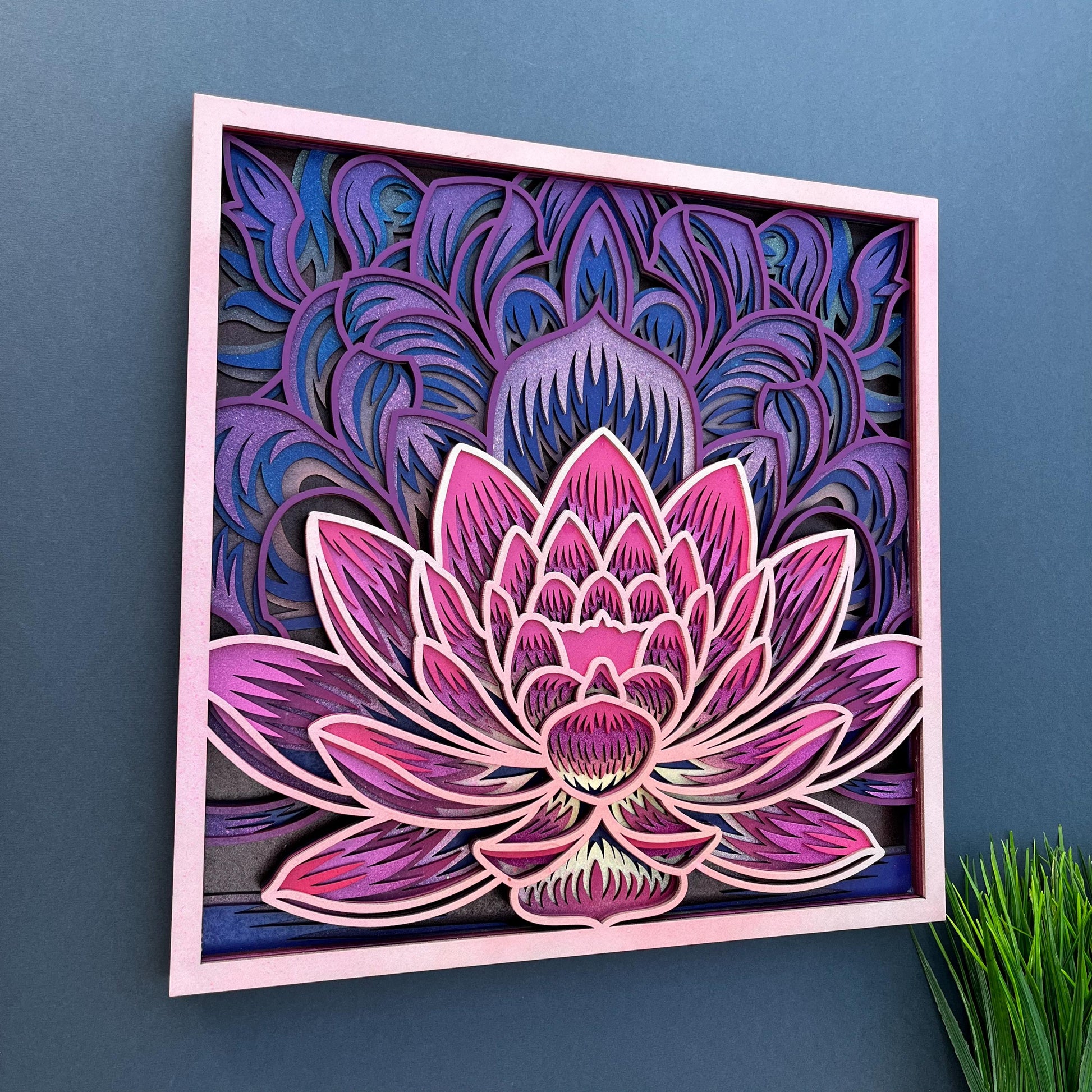 Lotus wall art, Zen decorations, Yoga art