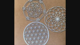 Flower of life wall art, chakra wall hanging, sacred geometry decor, gold wall art large, aura wall art, woodsy decor