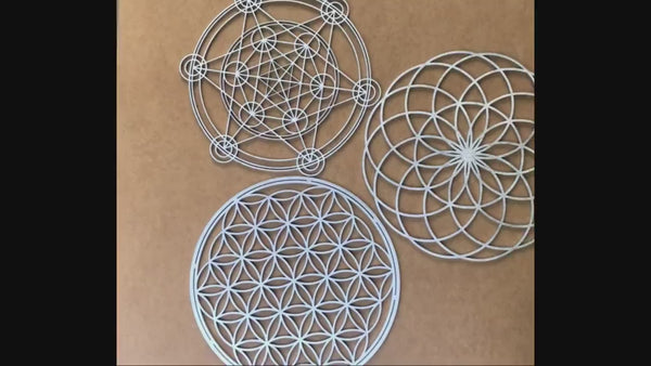Flower of life wall art, chakra wall hanging, sacred geometry decor, gold wall art large, aura wall art, woodsy decor