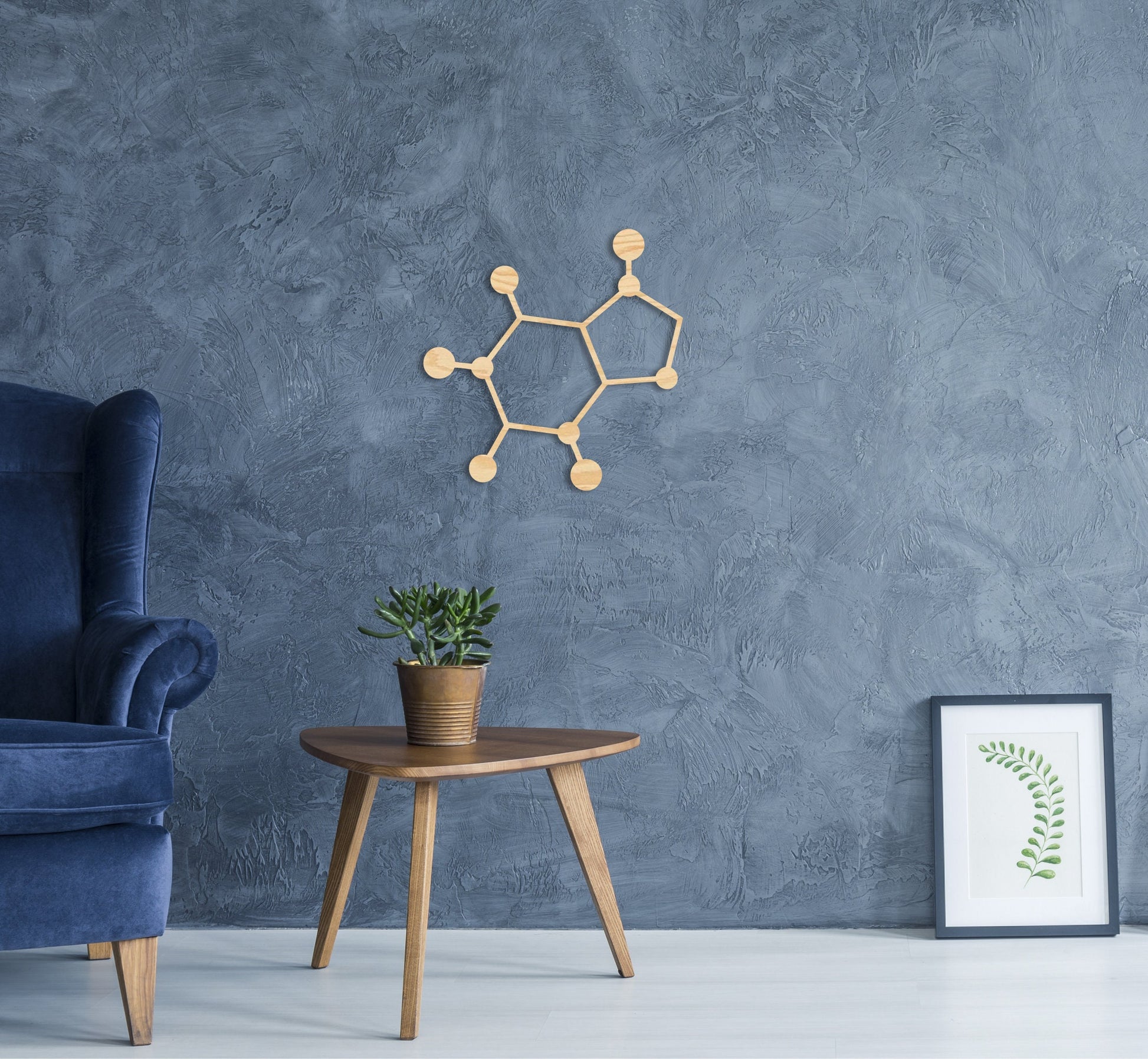 Caffeine molecule wall art, Wooden decor, Coffee art ideas, Coffee lover gift