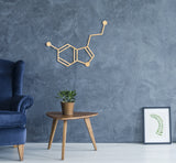 Serotonin molecule,Chemical wall decor,Wood art,Molecular formula