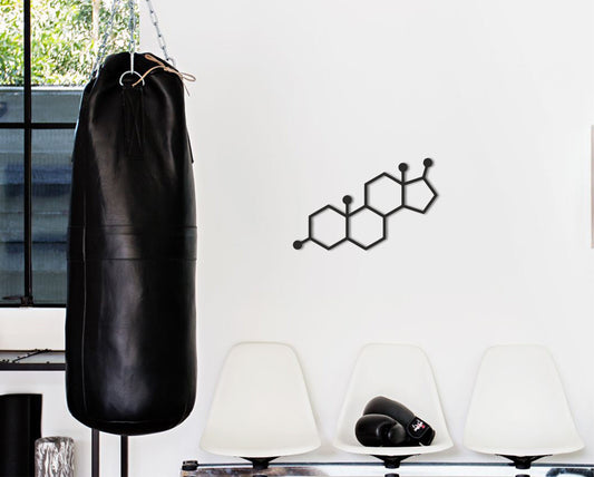 Testosterone molecule wood wall art, science class decor for classroom, chemistry decoration, boys science room decor, chemistry wood art