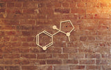 Nicotine wall art, molecule wood decor, cigarette art, chemistry decoration, biology room decor, chemistry wall art, biology wood wall decor