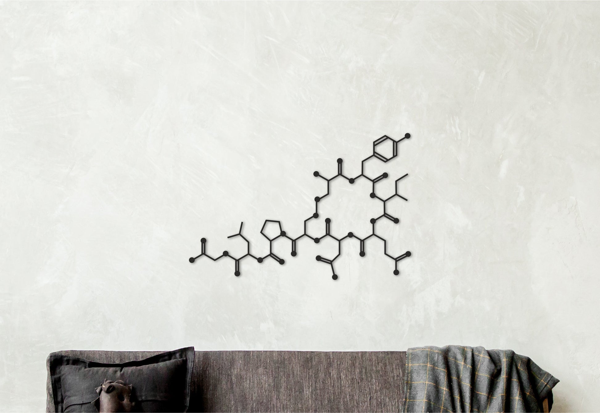 Oxytocin molecule - Love hormone,Chemical wall decor,Wood art,Molecular formula