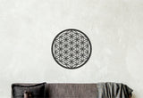 Flower of life wall art, chakra wall hanging, sacred geometry decor, gold wall art large, aura wall art, woodsy decor